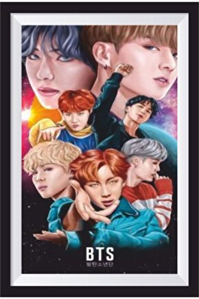 K-pop Bts Çerçeve Görünümlü Ahşap Poster-9