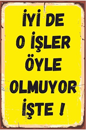 Iyi De O Işler Öyle Olmuyor Duvar Yazıları Retro Ahşap Poster