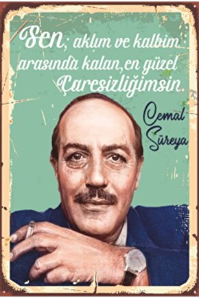 Cemal Süreya Çaresizliğimsin Retro Ahşap Poster