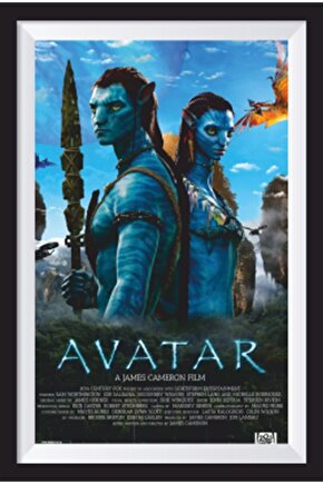 Avatar Sinema Afişi Çerçeve Görünümlü Retro Ahşap Poster