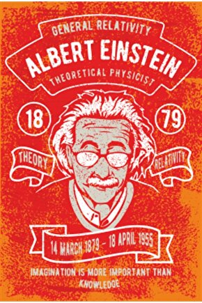 Albert Einstein Retro Bintage Ahşap Poster