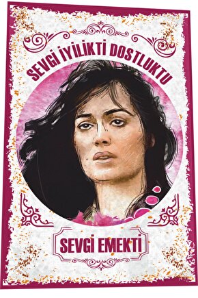 Türkan Şoray Selvi Boylum Al Yazmalım Revgi Emekti Yeşilçam Replikler Retro Ahşap Poster