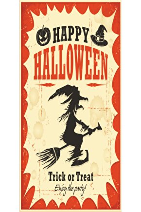 Halloween Cadılar Bayramı (10 Cm X 20 Cm) Mini Retro Ahşap Poster