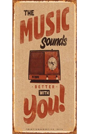 Müzik 10 Cm X 20 Cm Mini Retro Ahşap Poster