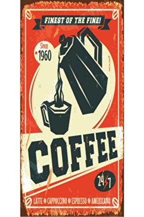 Coffee (10 Cm X 20 Cm) Mini Retro Ahşap Poster