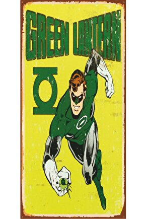 Green Lantean Marvel (10 Cm X 20 Cm) Mini Retro Ahşap Poster