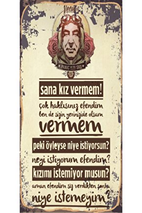 Vecihi Yeşilçam (10 Cm X 20 Cm) Mini Retro Ahşap Poster