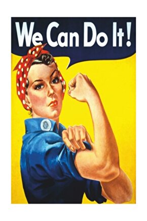 We Can Do It (10 Cm X 20 Cm) Mini Retro Ahşap Poster