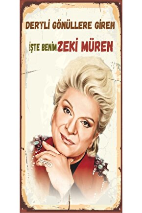 Zeki Müren (10 Cm X 20 Cm) Mini Retro Ahşap Poster