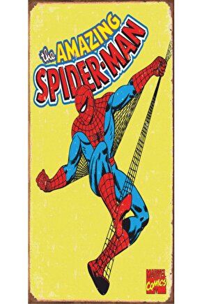 Spiderman Marvel 10 cm X 20 cm Retro Mini Ahşap Poster