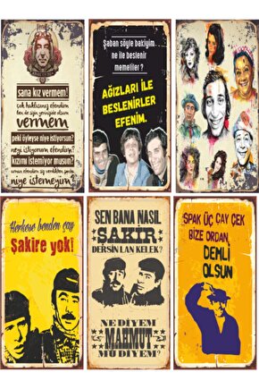 Yeşilçam Retro Ahşap Poster Seti - 5