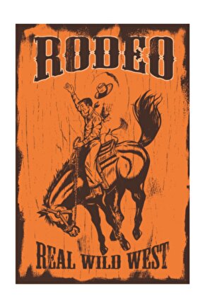 Rodeo Retro Vintage Ahşap Poster