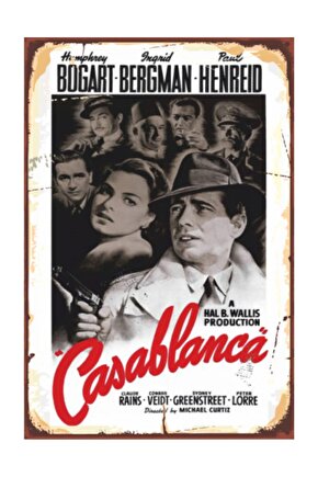 Casablanca Retro Vintage Ahşap Poster