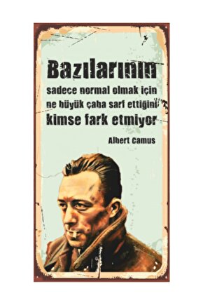 Albert Camus Ahşap Edebiyat Poster