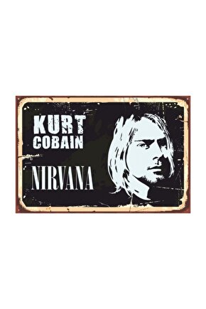 Kurt Cobain Nirvana Retro Vintage Ahşap Poster