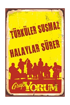 Grup Yorum Retro Vintage Ahşap Poster