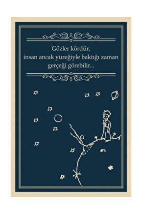 Küçük Prens Gözler Kördür  Retro Vintage Ahşap Poster