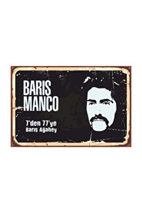 Barış Manço Retro Vintage Ahşap Poster