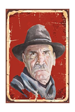 Tuncel Kurtiz Yeşilçam (10 Cm X 20 Cm) Mini Retro Ahşap Poster