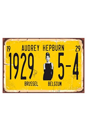 Audrey Hepburn Tabela Tarz Retro Vintage Ahşap Poster 2030047