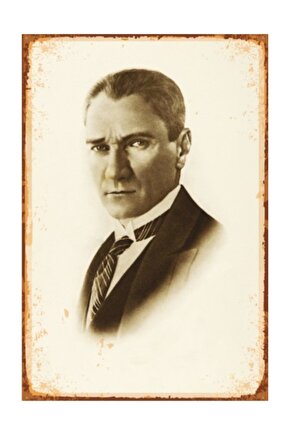 Atatürk Retro Vintage Ahşap Poster