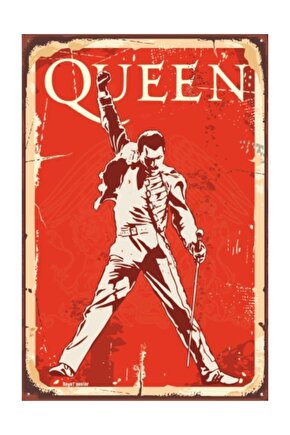 Queen Freddie Mercury Retro Vintage Ahşap Poster