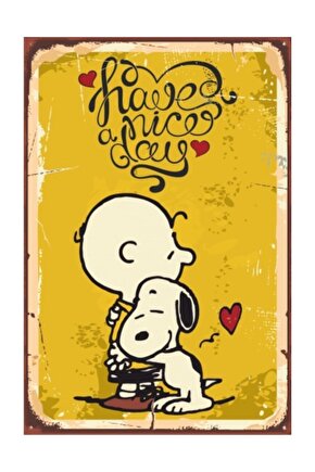 Snoopy  Retro Vintage Ahşap Poster