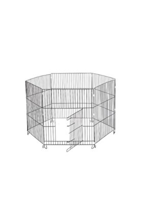 Metal Köpek Oyun Alanı 6 Parça Siyah 75x70