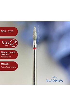 Himarry 5 adet Freze VLADMİVA serpme elmas kırmızı Ateş 0,23 mm