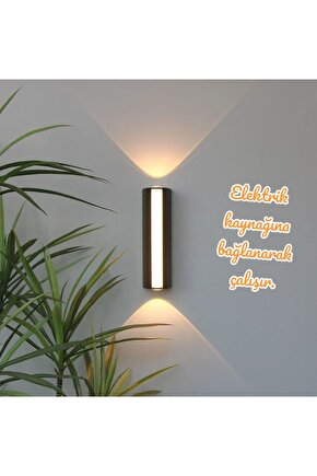 3000K Günışığı 12 Watt Led Aplik, İç ve Dış Mekan Duvar Aplik, Modern Armatür, Teras, Balkon Aplik