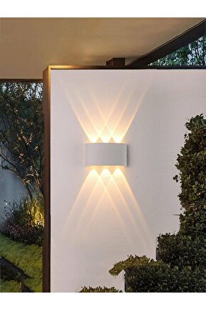 10 Watt, AMBER IŞIK Led Armatür, Modern Işık Desenli Aplik, Haiti Desen Armatür, İç Dış Mekan Aplik