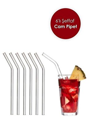 Şeffaf 6lı Cam Eğimli Pipet