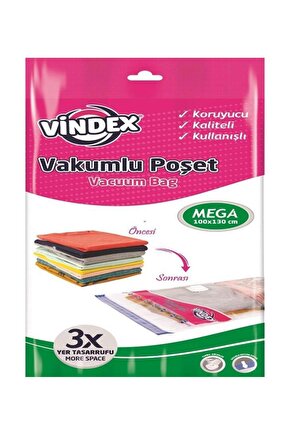 (*) Vindex Vakumlu Poşet Mega 2li 100*130