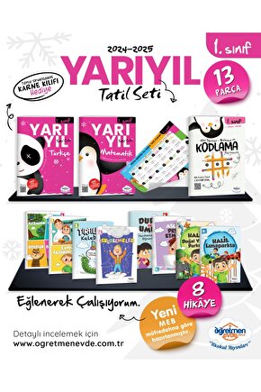 ÖĞRETMENEVDE 1.Sınıf Yarıyıl Tatil Seti - Kış Tatili Kitabı (degerkitap - 2025)