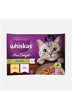 Pouch Pure Delight Jöle Içinde Tavuklu Ve Somonlu Yetişkin Kedi Konservesi 85gr (4LÜ)