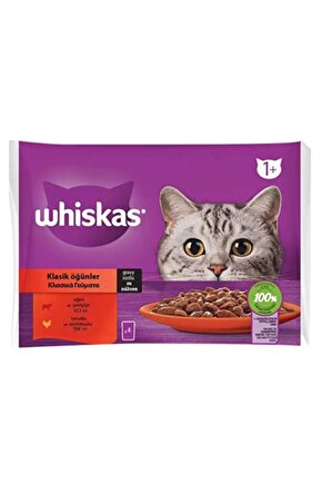 Pouch Sos Içinde Sığırlı Ve Tavuklu Yetişkin Kedi Konservesi 4 Adet 85 gr