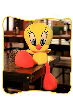 İthal Kumaş Looney Tunes Sarı Civciv Tweety Tiviti Figür Peluş Oyuncak Uyku & Oyun Arkadaşı 25 cm.