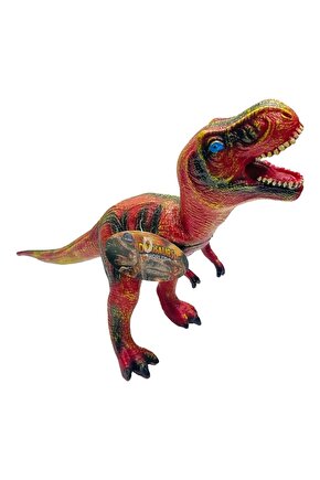 Dinazor T-rex Et Malzeme Dev Boy Soft Oyuncak 52 Cm Kırmızı Sarı