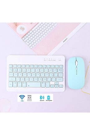 BLUETOOTH + USB WİRELESS KLAVYE MOUSE SETİ SESSİZ ŞARJLI BT+USB MOUSE & KEYBOARD SET