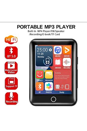 Dokunmatik Ekranlı Bluetooth Lu Mp3 Mp4 Player Dahili Hoparlör Müzik Çalar 4gb Hafızalı Mp Player