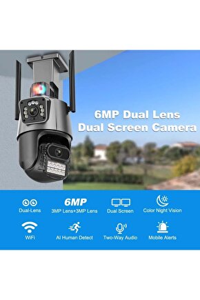 6MP 4K ULTRA HD GECE GÖRÜŞLÜ KAMERA WİFİ İOS ANDROİD UYUM EV VE İŞYERİ SPEED DOME GÜVENLİK KAMERASI