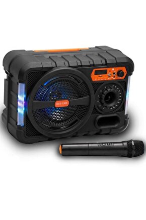 Kablosuz Mikrofonlu Bluetooth Hoparlör Led Işıklı Sd Kart Fm Usb Ve Mikrofon Girişi Speaker