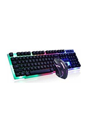 Işıklı Oyuncu Klavye Ve Mouse Seti Gaming Set Pg 8017