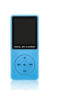 8 Gb Ekranlı Mp3 Çalar Fm Radyolu Mp4 Player Mavi