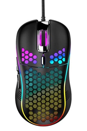 Rgb Led Işıklı Oyuncu Mouse Gaming 800-2400 Dpi 0 Oyun Mouse Mat Siyah