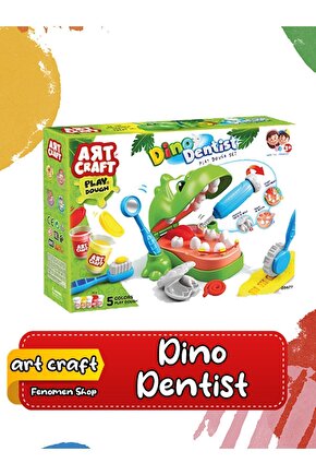 Art Craft Dino Dentist Oyun Hamuru Seti - Play Dough Dinozor Dişçi Seti