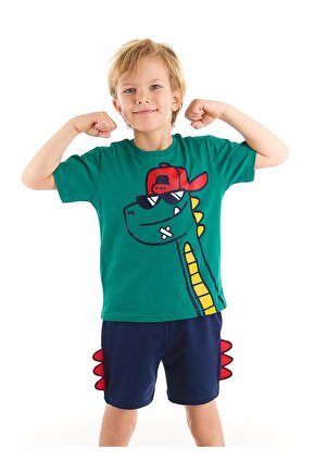 Gözlüklü Dino Erkek Çocuk T-shirt Şort Takım