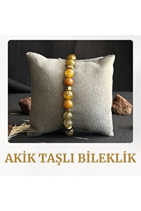 Akik Taşlı Doğal Taşlı Bileklik