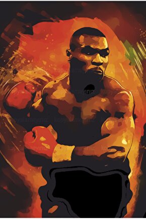 mike tyson box pop art ev dekorasyon tablo retro ahşap poster