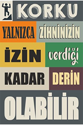 Korku Cesaret Üzerine Motivasyon Sözleri Duvar Yazıları Retro Ahşap Poster